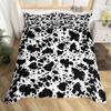 Cow Print Bedding Set King Size Kids Black White Duvet Cover Set Cartoon Milk Cow Comforter Cover Animal Farmhouse Quilt Cover