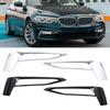 2PCS For BMW 5 Series G30 G31 2018     Black Chrome Front Bumper Day Light Fog Lamp Trim Cover Frame Cap