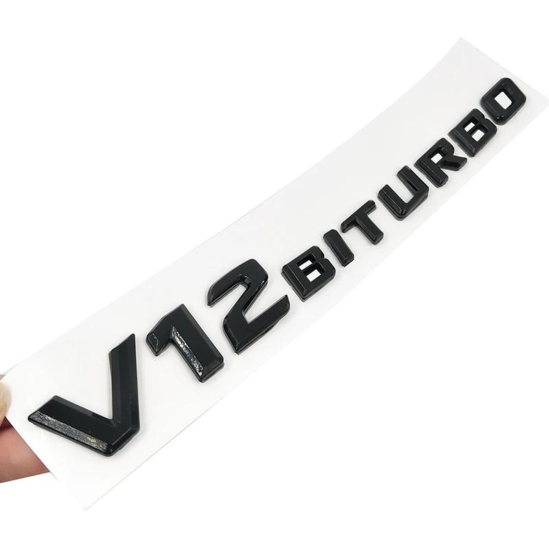 3D ABS Car Sticker V12 V8 BITURBO Logo Emblem Badge Rear Side Car-styling Sticker for Benz AMG BMW VW Mazda Chevrolet Skoda