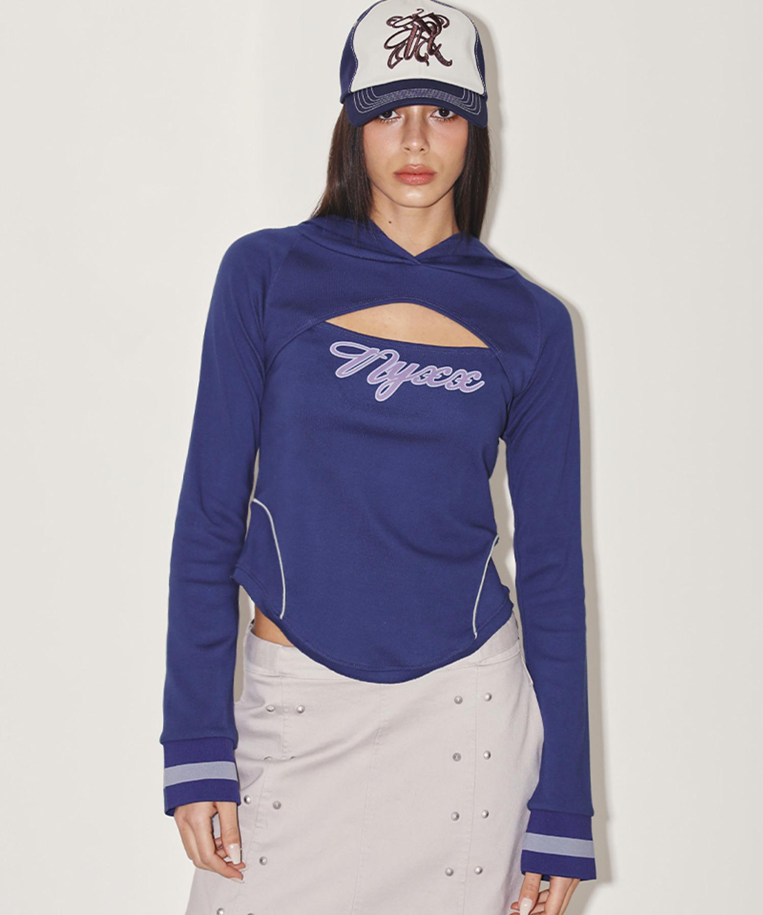 Nyxxx Middle Slit Hood Long Sleeve Navy Reference/Medium