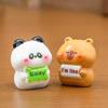 Collection Of 4 Funny Cartoon Animal Figurines With Emotional Signs For Enhancing Kids Room And Office Desktop Decors