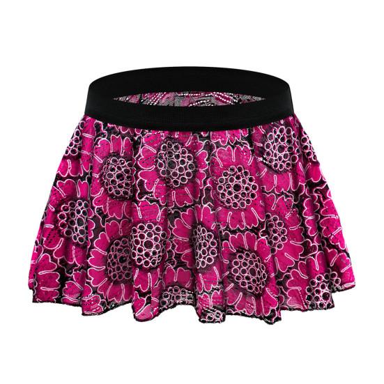 Unisex Mini Skirt Elastic Waist Vintage Printed Pleated Short Soft Breathable Clubwear Panties Underwear Underpants Male Inmitate Clothes