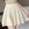 Women's Summer 2025 Gray Ballet-Style High-Waisted A-Line Wide-Leg Loose Casual Shorts