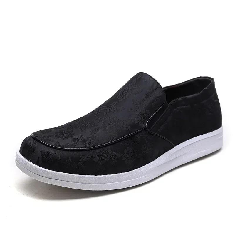Fashion Men's Loafers Casual Single Shoe Breathable Thick Sole Comfort Anti Slip Wear-resistant Flower Platform Casual Shoes Sandalias