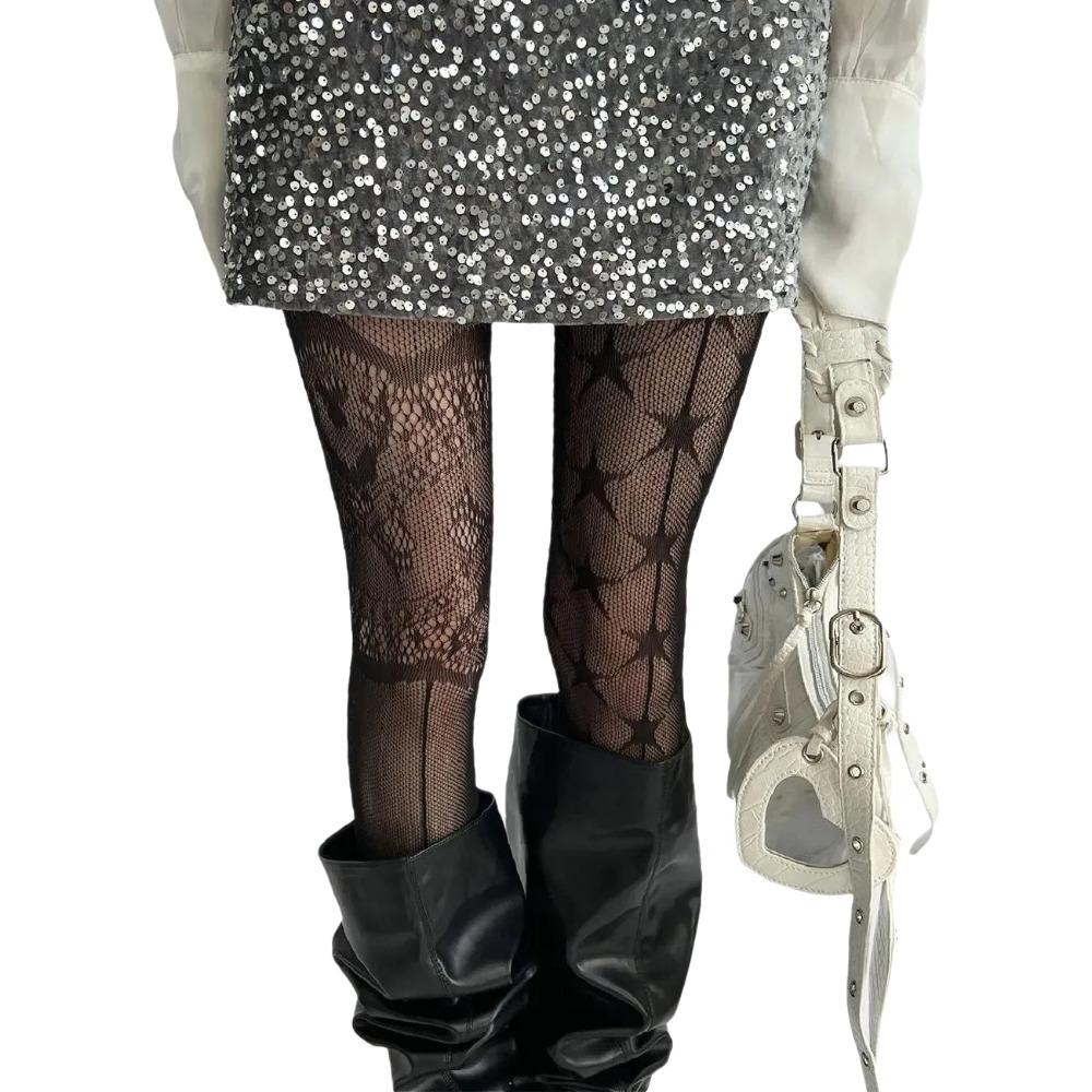 Mesh Design Net Socks Jacquard Small Flowe Hollowed Out Pantyhose  Summer Season