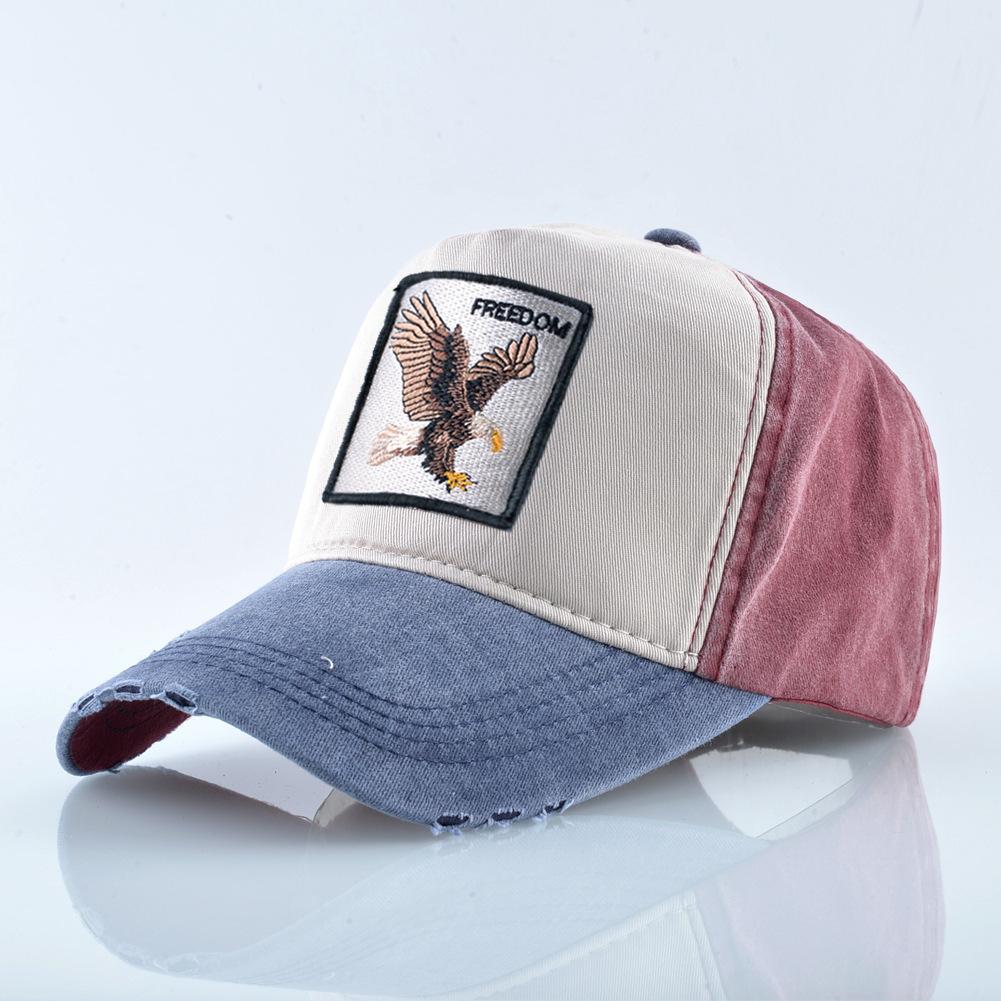 Cap With Embroidery Animals Patch Men Snapback Hip Hop Dad Hats Women Four Seasons Adjustable Visor Cap Vintage Denim Baseball Minimalist