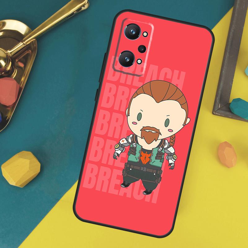 Cute Cartoon Chibi Valorant Case For Realme GT 7 Pro GT 6 6T 5 C61 C67 C55 C53 C51 C21Y C25S C75 10 11 12 13 14 Pro Plus