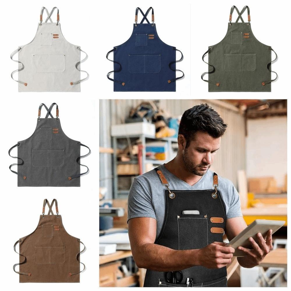 Water Proof Thickened Canvas Apron Oil Proof Fashion Adult Apron  Restaurant