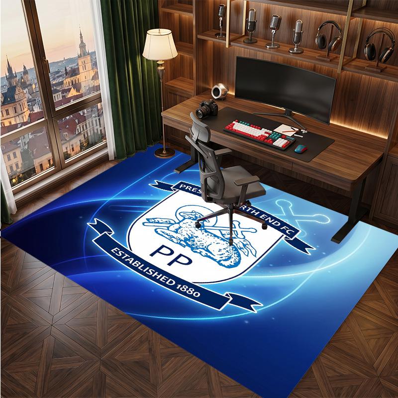 Tappeto in Velluto di Cristallo con Stampa del Preston North End Football Club, Comodo Assorbente d'Acqua Antiscivolo per Pavimenti Interni