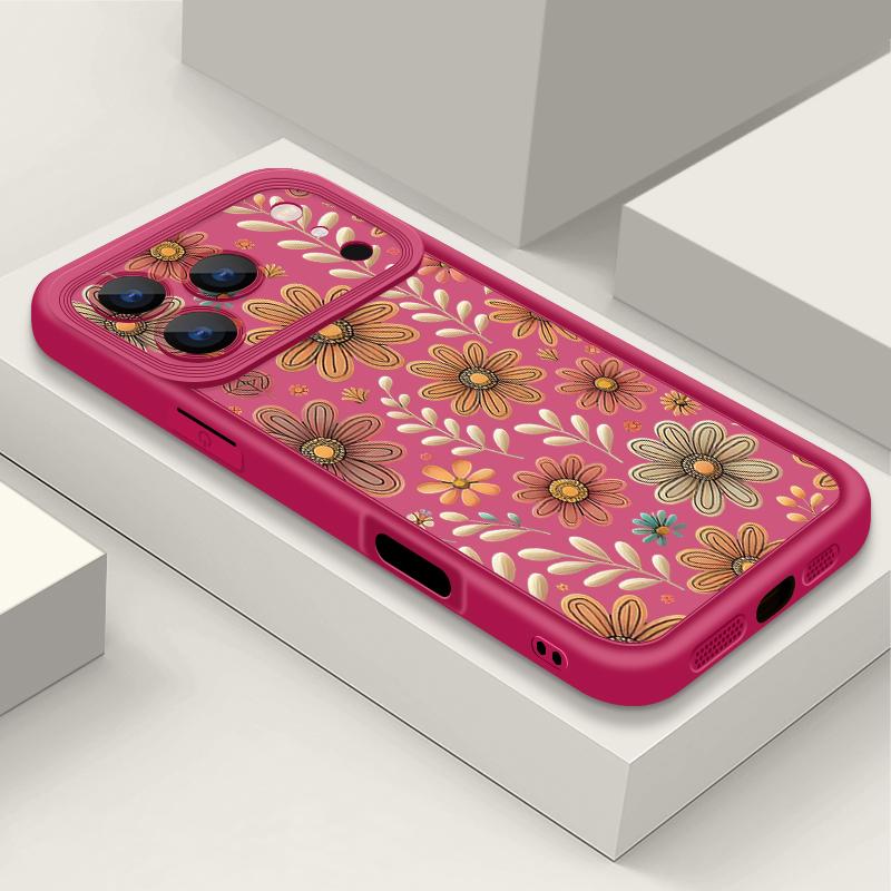 Nárazuvzdorný měkký silikonový kryt na telefon Funda z TPU pro iPhone 17 Air 16e 16 15 14 Pro Max 13 17 Pro Max 17 Pro 17 pouzdro se vzorem kreslených květin
