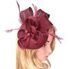 Tea Party Fascinator Hat for Party Wedding Women Feather Mesh Fascinator Hair Pin Hat Big Flower Church Cap Headdress