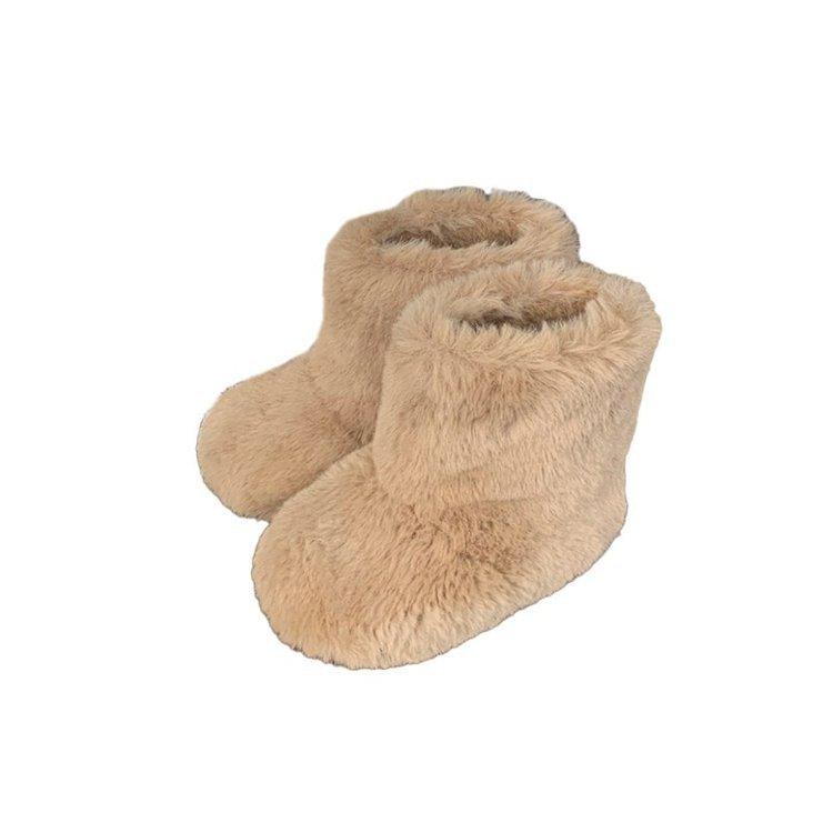 Korean version of children's fluffy boots winter 2025 new girls' snow boots boys' large cotton shoes thickened warm baby cotton boots