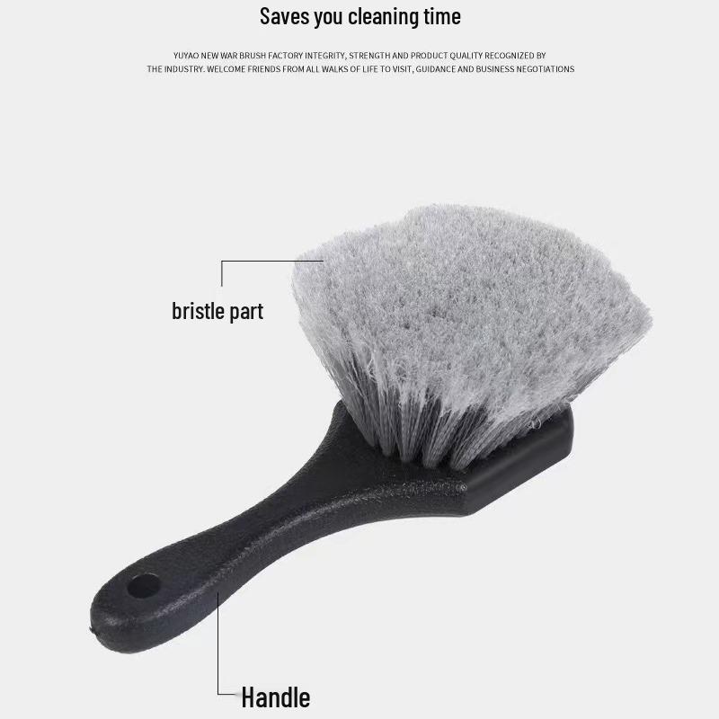 Car Tire & Wheel Cleaning Brush - Soft Bristle PVC Brush for Dust, Wheel Hubs, & Foot Pads