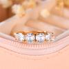Luxury Female White Round Zircon Stone Engagement Ring Yellow Gold Color Summer Wedding  For Women