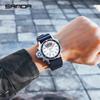 Montre-bracelet Sanda 3008 pour homme, bracelet en résine numérique, mode décontractée, sport, célèbre, étanche, horloge à quartz avec fonction alarme