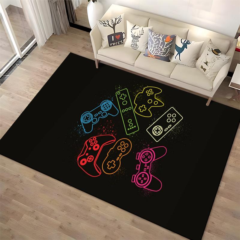 "Colorful Game Controller Pattern Carpet for Living Room Decor" Suitable for use as an anti-slip for living room bedroom sofas