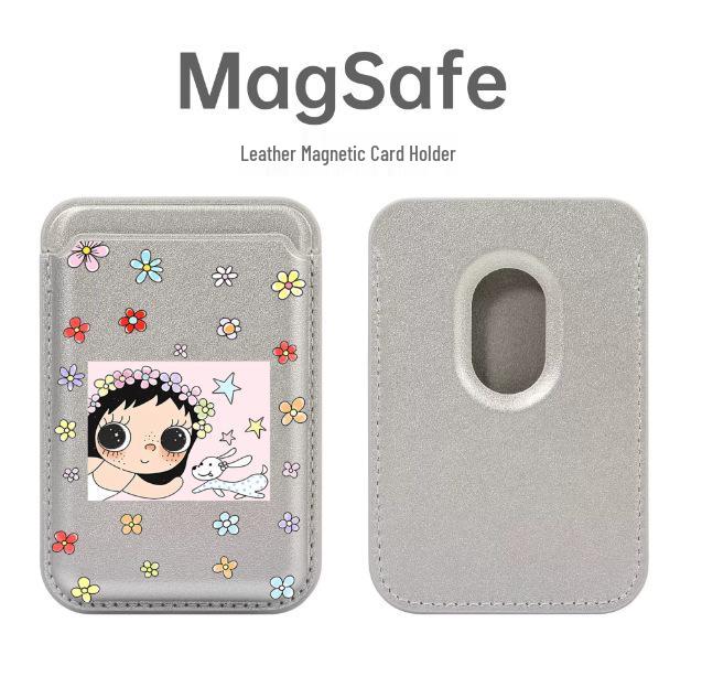 Huahua Xiaoyu MagSafe Leather Card Holder for Apple Cases