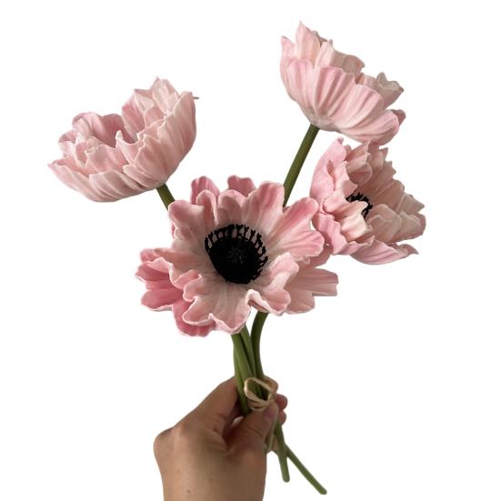 11.8" Artificial Flower Long Stem Realistic Faux Silk Ranunculus Bouquet for Home Kitchen Wedding Decoration Floral Arrangement Spring Table