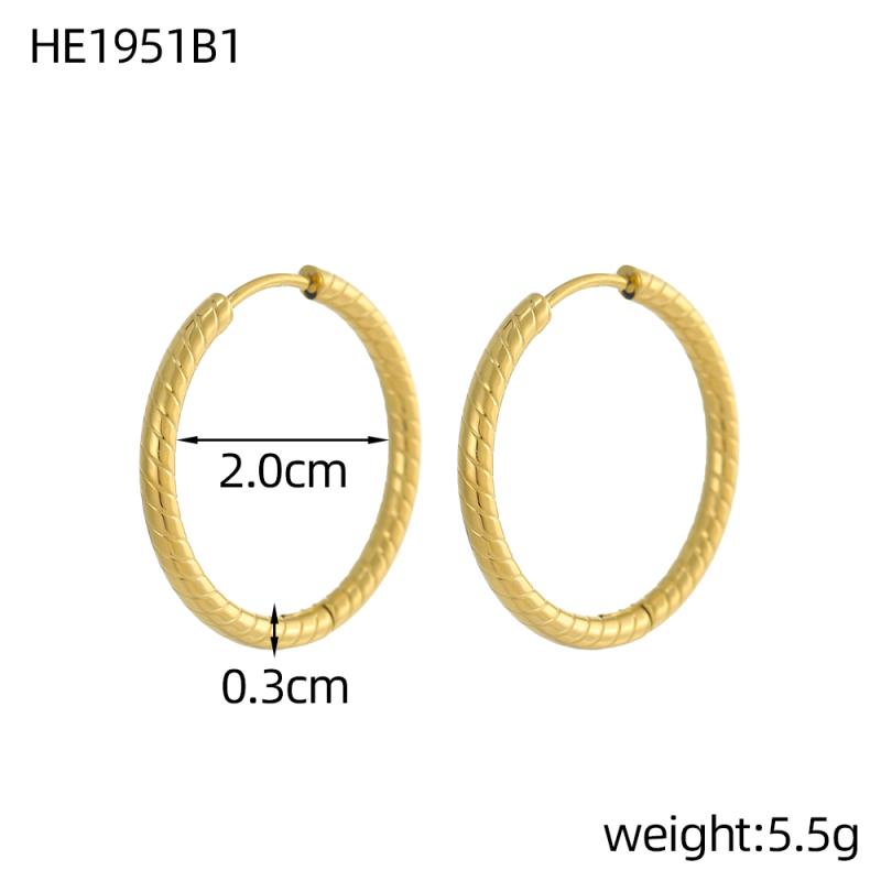 CARLIDANA Chic Simple Hoop Earrings Ins Simple Women Fashion Earrings Stainless Steel Gold Plated Twisted Circle Huggies Earring