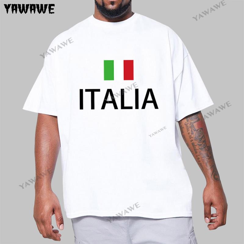

Италия Italia Итальянский бренд футболка мужчина футболки национальная команда хлопок спортзалы фанаты Майки стритвир фитнес ITA страна топы S