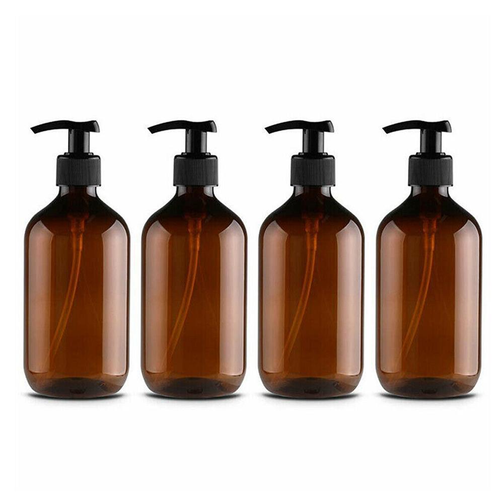 4Pcs Spray Bottles 500ml Shampoo Conditioner Dispenser Bottles Bathroom Plastic Empty Refillable Pump Lotion Bottle Containers