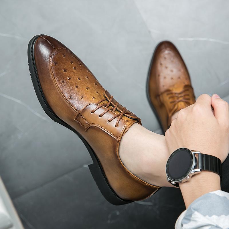 Módní kožené boty pro muže Pravá kůže Boty velkých velikostí Vysoce kvalitní designové formální boty Ležérní boty Módní business