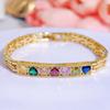 WWJ Sweet love color zircon hollow fashionable design bracelet party Valentine's Day Ladies Golden Jewelry