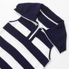 2025 Spring/Summer Women's Striped Sleeveless Knit Dress with Turn-Down Collar