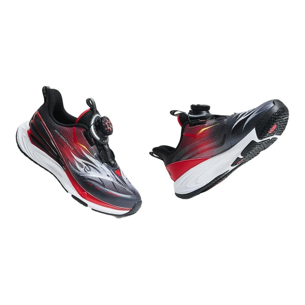 Anta Comfortable Breathable Shock Absorbing Durable Low Top Running Shoes Kids Sneakers Black Red 312439961-4