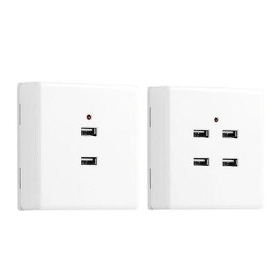 USB Wall Socket Charger Panel 2 Port/4 Port Quick Charging Wall Panel for Smartphones Tablets and More 86x86mm