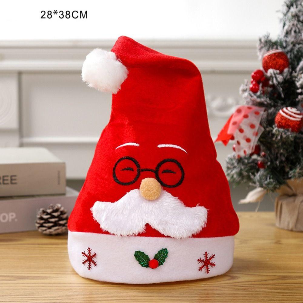 Plush Christmas Hat Polyester Santa Snowman Hat Xmas Cap Xmas Arts Hats  Xmas Gift