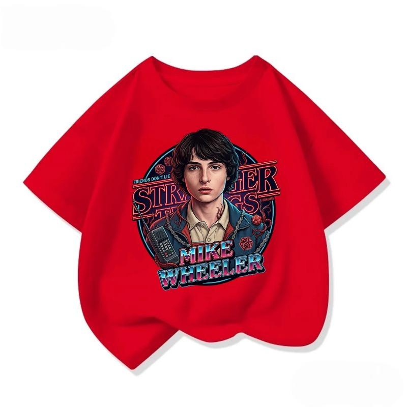 Fashionable Children's T-shirt with a Stylish 'Stranger Things' Pattern, Cool Street Style, Summer Casual Wear