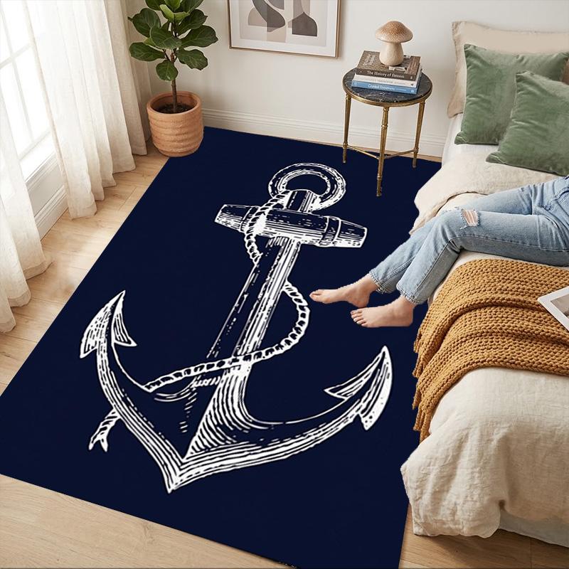 Nautical Anchor Living Room Nonslip Area Rug Soft Carpet For Bedroom Game Playroom Sofa Office Home Decor Doormat Christmas Gift C9302792