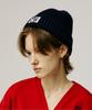 MATCHGLOBE Label Patch Knitting Beanie (Navy)