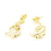 Les Trésors De Lily [B9545] - Gold Plated Earrings 'Parade Papillons' Golden White - 14x32 Mm