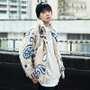 MLB New York Yankees Cashew Flower Windproof Warm Loose Plush Jacket Unisex Jacket Light-Beige 3AFDI0126-50BGS