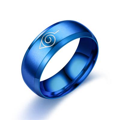 Naruto Cosplay Ring Women Ninja Leaf Konoha Village Symbal Logo Sasuke Black Anime Titanium Steel Fashion Jewelry Accessories Sign Men  Unique