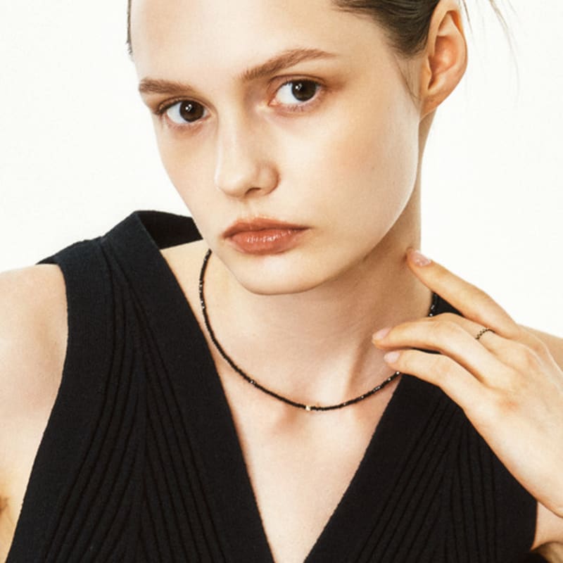 LUNNE 14k Diamond Pebble Natural Spinel Necklace (14k Gold) #LFN17