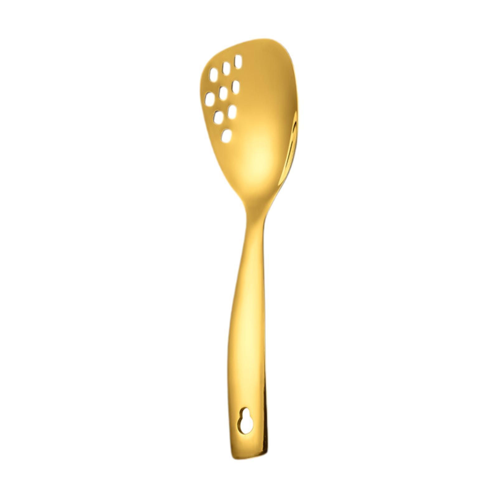 Flat Bottom Serving Spoon Stainless Steel Food Serving Utensil Flat Edge Spoon Cooking Spoon for Home Party Supplies Dessert