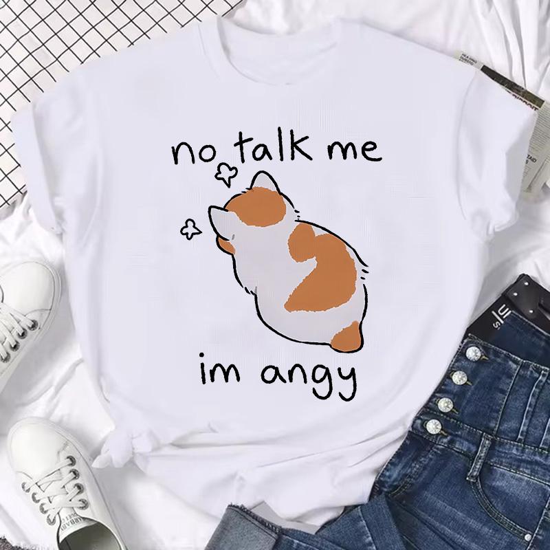 Women Unisex Graphic Tshirt Streetwear Harajuku Graphic Ulzzang Tshirt Funny Cute Cat Vintage Tee Shirt Aesthetic Y2k Tops FeUnisex