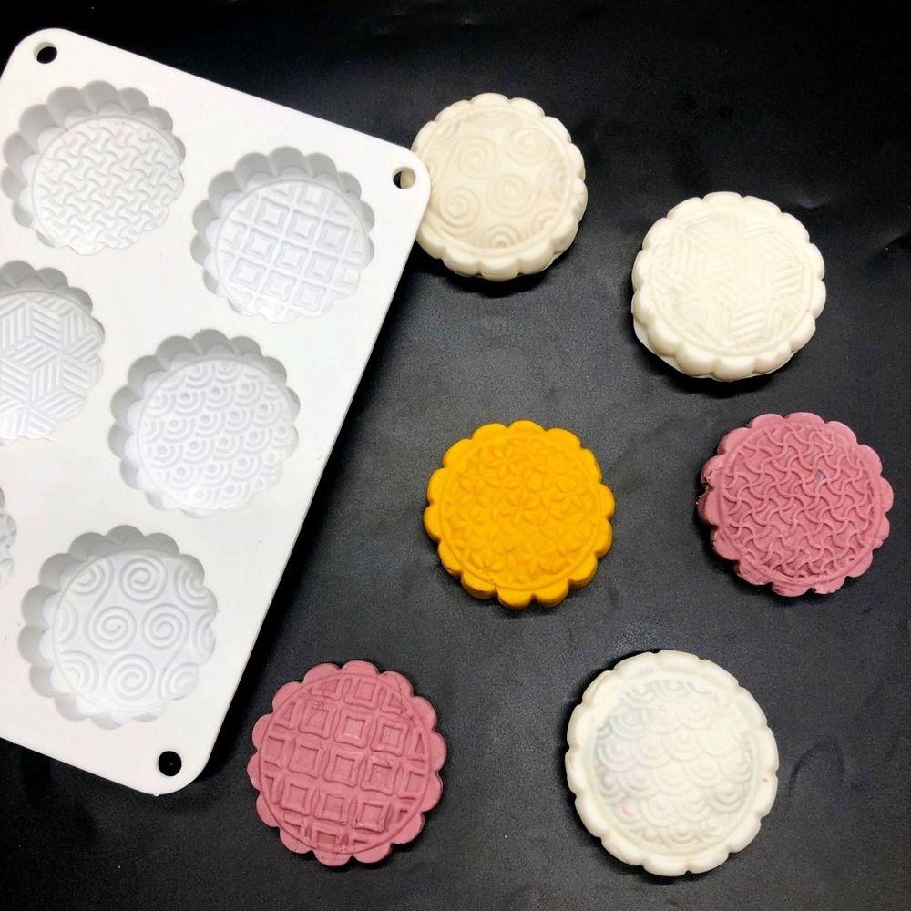Chinese Style 6 Holes Mooncake Mold 3D Pastry Mold Candle Mold Mung Bean Mold  Baking Tool