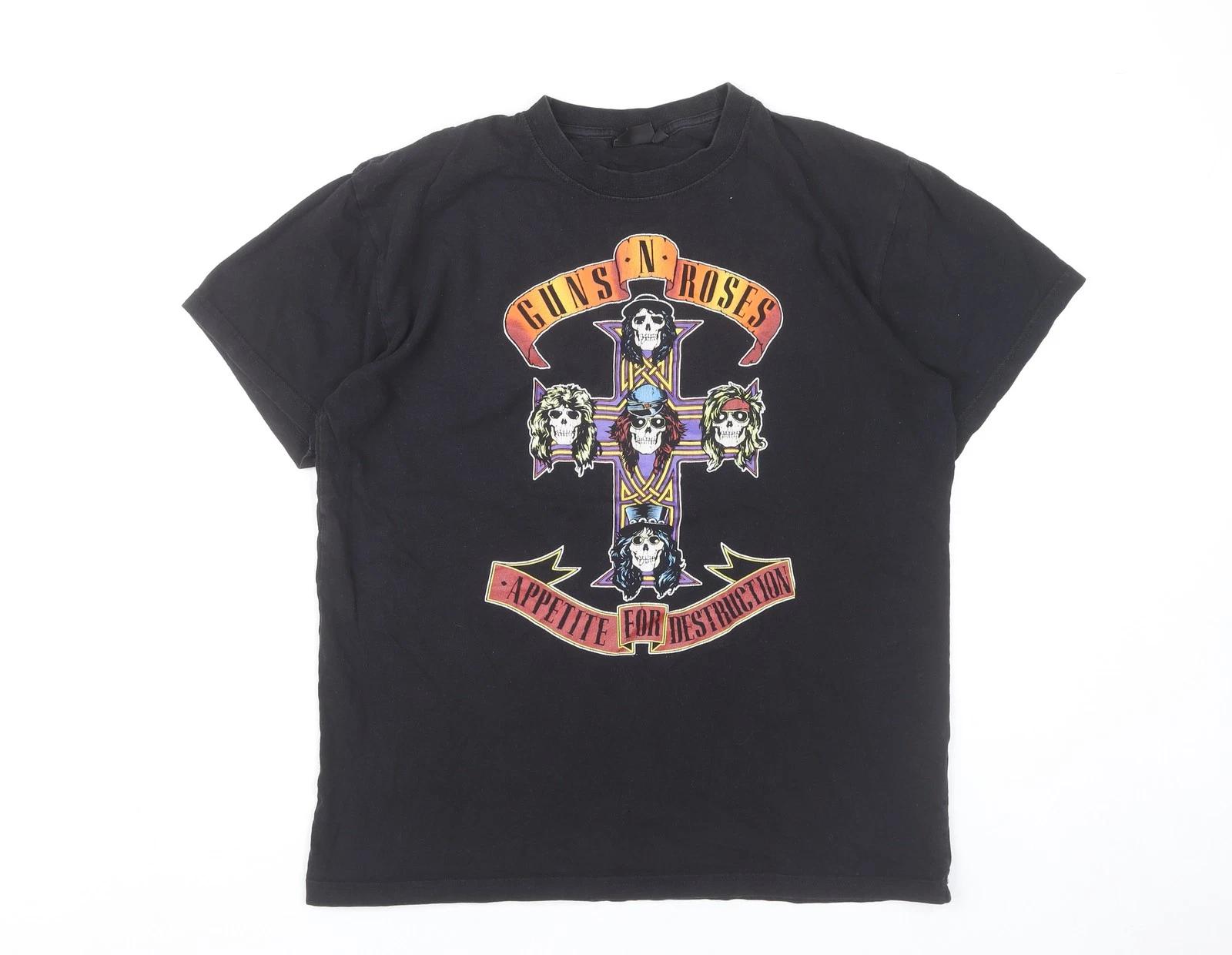 

Женская черная футболка Bravado с логотипом группы Guns N Roses, размер M, рок-футболка 3XL