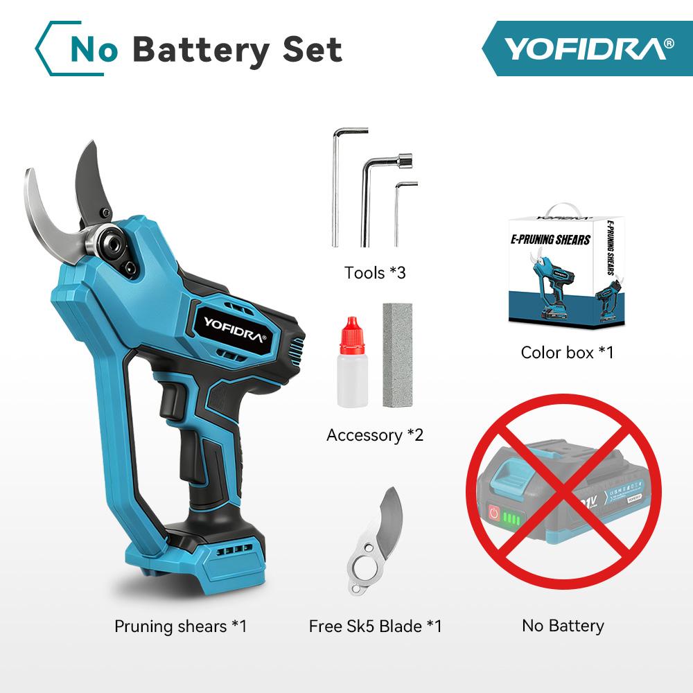 Yofidra 60mm KI Zahnräder Steuerung Bürstenlose Elektrische Astschere Akku Baum Bonsai Beschneidung Elektrische Schere Für Makita 21V Akku