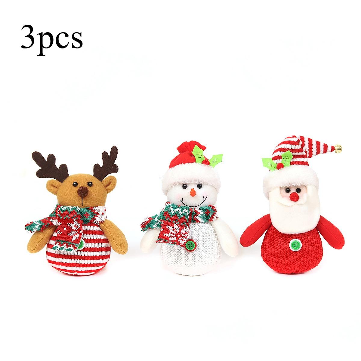 

Christmas Felt Crochet Decor Set, Santa Claus and Snowman Hanging Ornaments with Plush Toys, Holiday Home Decor