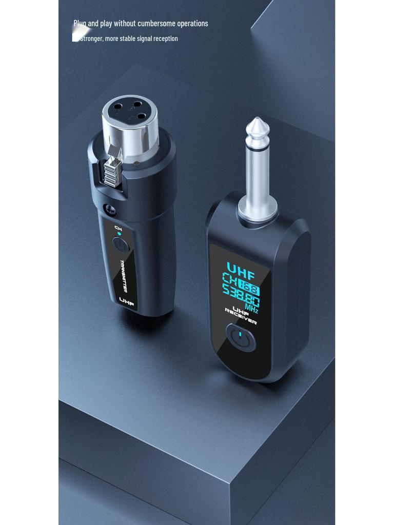 Kusster Guitar Converter: Wired to Wireless Microphone Handheld 2.4G Transmission System, Rechargeable