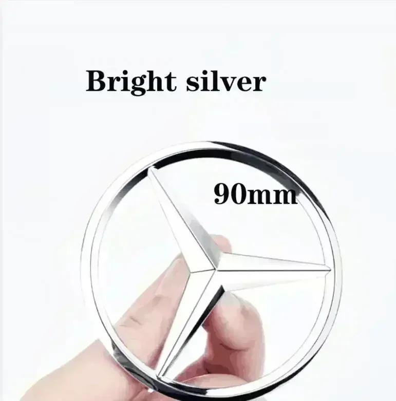 UKY5   90mm ABS Chrome Black Logo Mercedes Emblem Rear Star Badge For Mercedes Benz W203 W206 W212 X253 W167 W166 W247 C E GLA GLC GLE
