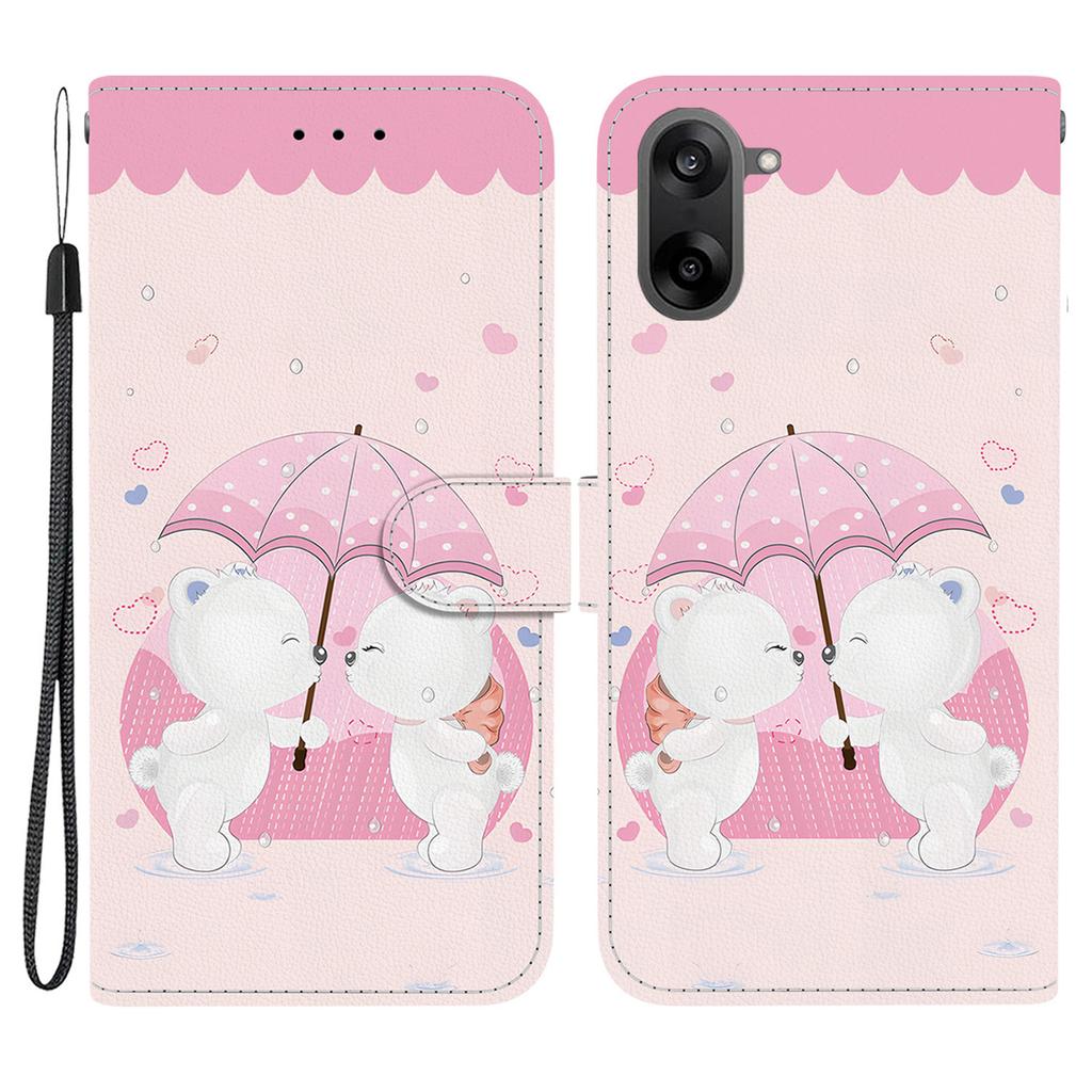 Для OnePlus Nord CE5 5G Чехол с принтом Кожаный откидной кошелек Чехол для телефона со шнурком