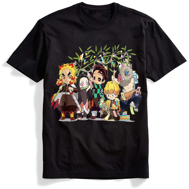 Summer Anime Demon Slayer T Shirt Men Black Shirts Cartoon Japanese Style T Shirt Kimetsu No
