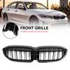 Black Dual Slat Kidney Grille Grill 51138072085 Fit BMW 3 Series G20 2019-2022