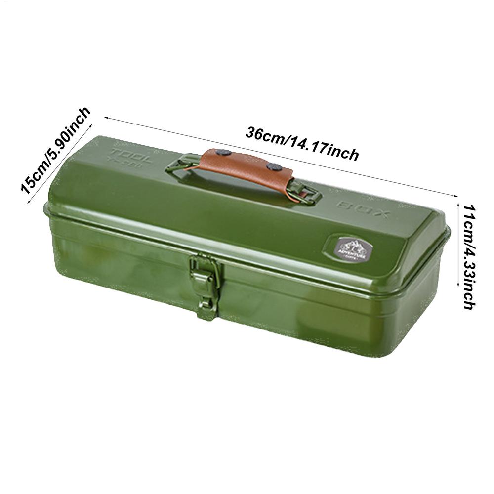 Outdoor Toolbox with Stickers Miscellaneous Tool Storage Box Camping Portable Handheld Metal Storage Box